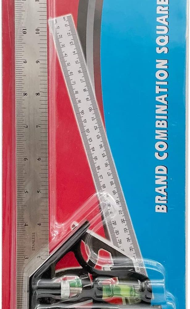 12" Combination Square, 45-90 Degree Marking, Carpentry Woodworking Measure Tools, Combination Square Set, Metal Ruler Framing Square T Ruler Framing Square, Metal Square - Image 7