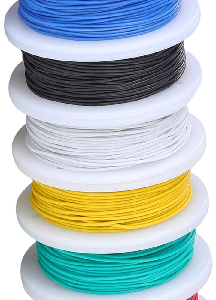 30awg Wire Flexible Silicone Wire,30 Gauge Tinned Copper Wires Silicone Rubber Insulated (6 Different Colored 66ft / 20m Each)(OD: 0.8 mm) Stranded Wire 60V Hook up Wires - Image 3