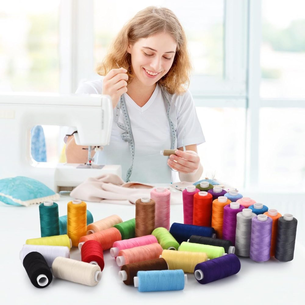 72pcs Sewing Thread kit, 36 Colors Sewing Machine Threads, Prewound Bobbins Sewing Threads Kit, Sewing Machine Thread Assortment, 400 Yards per Spools Polyester Thread - Image 6
