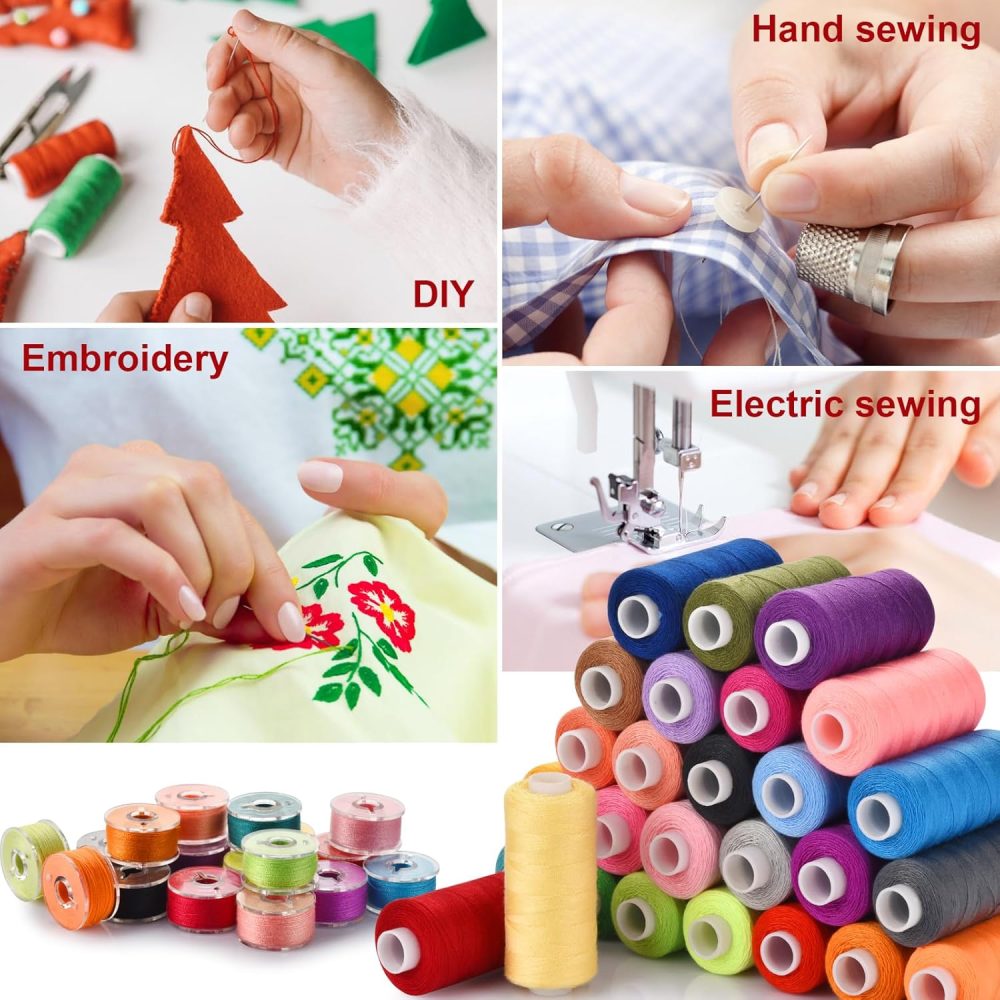 72pcs Sewing Thread kit, 36 Colors Sewing Machine Threads, Prewound Bobbins Sewing Threads Kit, Sewing Machine Thread Assortment, 400 Yards per Spools Polyester Thread - Image 7
