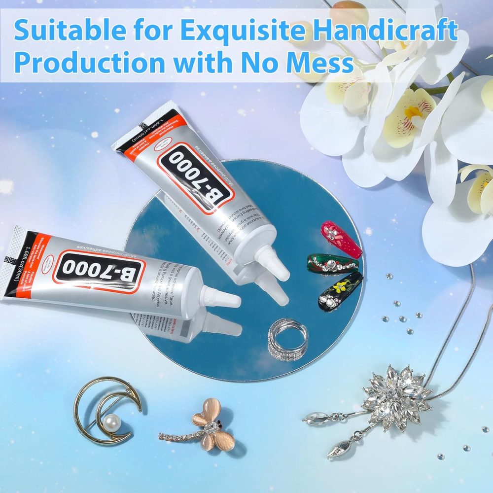 B-7000 Super Adhesive Glue, Industrial Strength B7000 Glues Paste for Rhinestones Crafts, Clothes Shoes, Fabric, Jewelry Making, Cell Phones, Tablet, Wood, Rubber, Leather (2x50 ml/1.68 oz) - Image 5