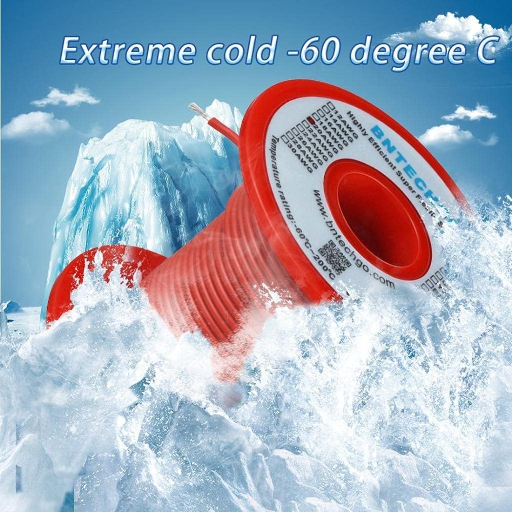 BNTECHGO 20 Gauge Silicone Wire Spool 100 ft Red Flexible 20 AWG Stranded Tinned Copper Wire - Image 4