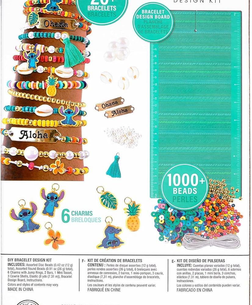 Fashion Angels Disney Stitch DIY Bracelet Making Kit, Includes 1,000+ Shell Beads, Tassels, & More, Lilo & Stitch Collectable Jewelry for Kids, Teen Girls & Boys - Image 8