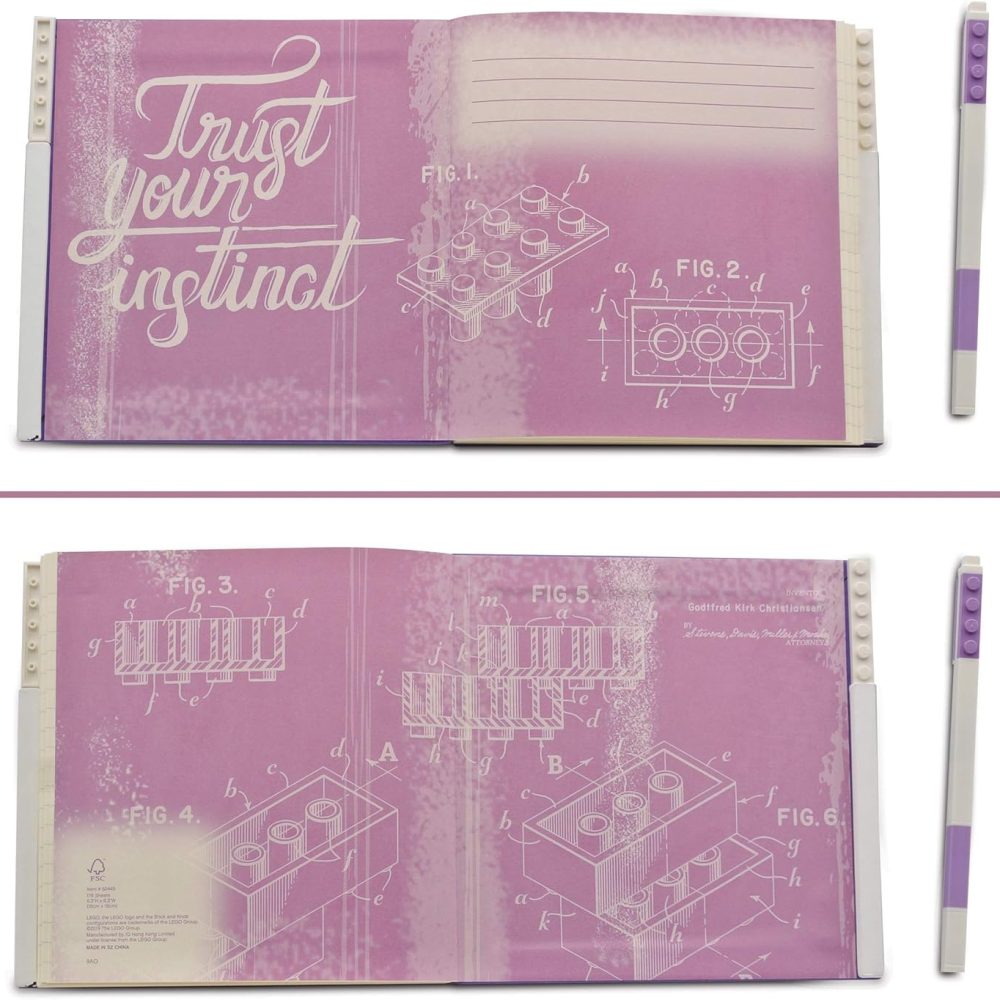 IQ LEGO Stationery Locking Notebook with Gel Pen - Lavender (52445) - Image 5