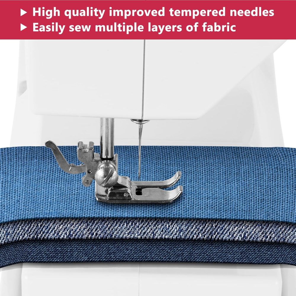 Sewing Machine, Mini Sewing Machine with Extension Table, 14 Stitch Dual Speed Portable Sewing Machine for Beginners, Sewing Kit with Foot Pedal & Sewing Shelf Kit(Upgrade Version) - Image 4